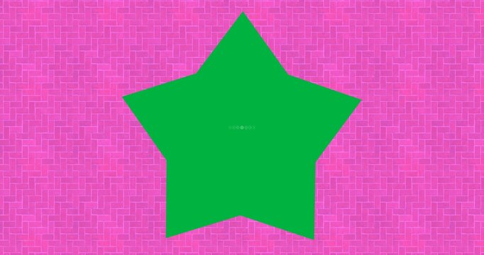 Digital animation of star shape with copy space against pink background