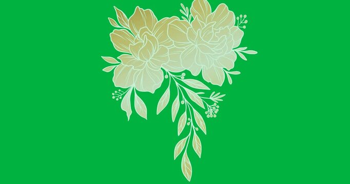 Digital animation of floral pattern design against black background