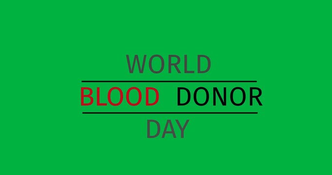 Digitally generated image of world blood day text banner against black background