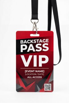 Backstage VIP Pass Badge for Concert Event Access
