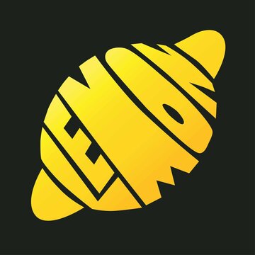 Lemon silhouette typography vector illustration. Words lemon forming citrus fruit shape. Calligram style. Art print. Vector illustration. Print for poster, t-shirt print, branding and packaging.
