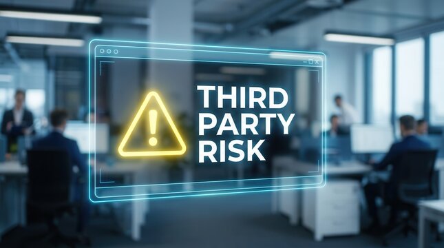 External vendor and supplier threats identified by a third party risk cybersecurity warning system.