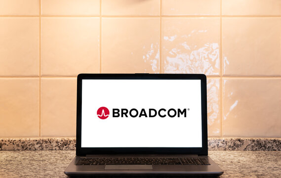 Broadcom logo on a screen. Link&ouml;ping, &Ouml;sterg&ouml;tland, Sweden. 04-15-2026