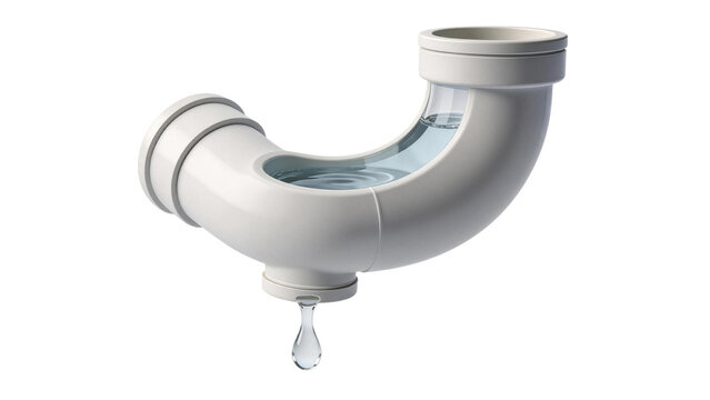 White plumbing pipe with water