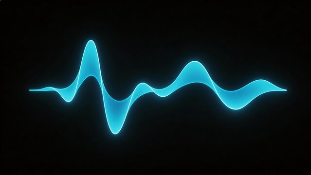 Blue glowing waveform on black background
