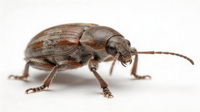 Closeup of a brown beetle