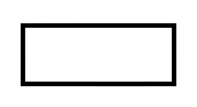 Simple Black Rectangle Shape Object.