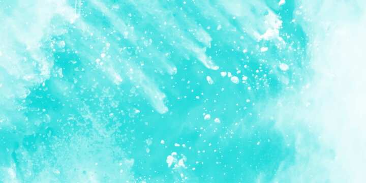 Light blue watercolour paper texture grunge paint. background. blue and white watercolor paint splash or blotch. Freeze motion of drop splash. Artwork for creative banner, card, template design vector