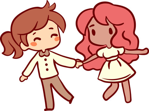 Two Girls Holding Hands