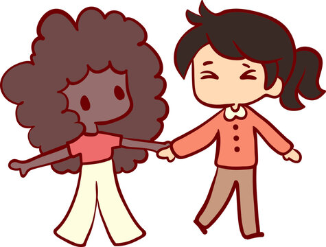 Two Girls Holding Hands