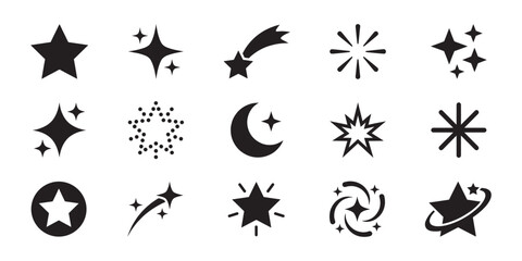 Celestial Stars and Sparkles Icon Collection. Vector Illustration.   © Roberto_Caravelli