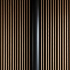 Obraz premium Vertical Wooden Slats with a Central Black Column.
