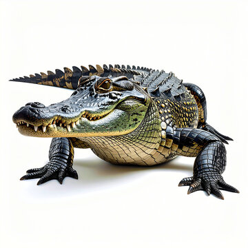 Crocodile sur fond blanc