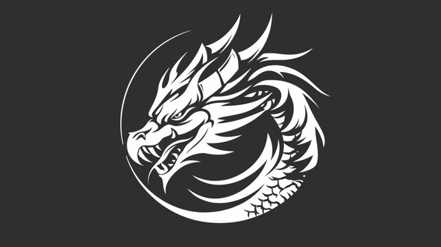 Stylized dragon head silhouette against dark background for design concepts