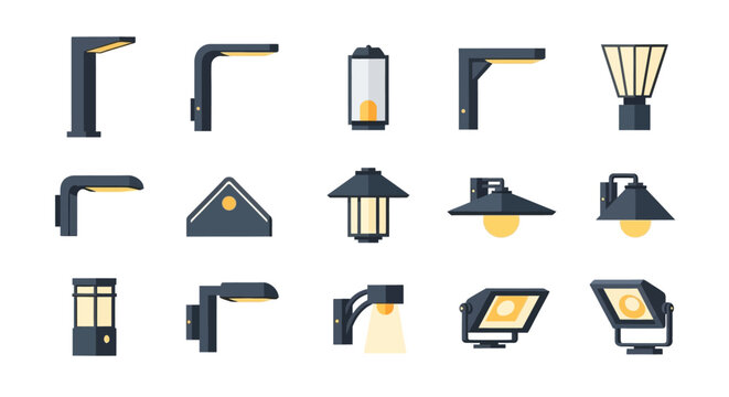 Various types of outdoor wall lights.