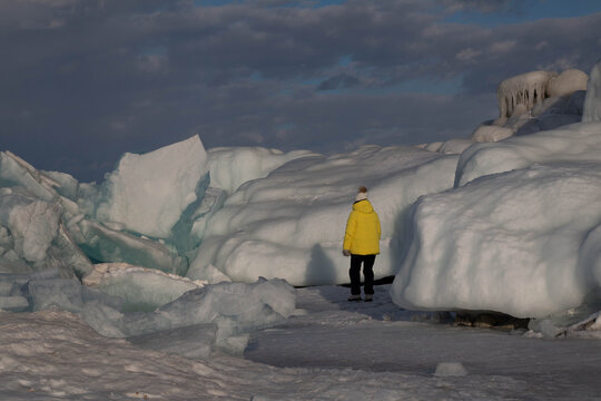 Landscape with large chunks of ice