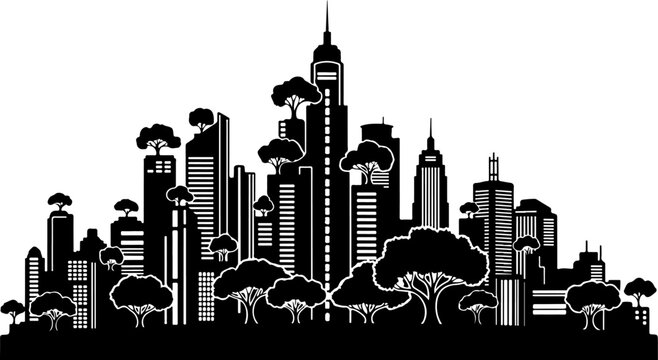 Baseball stadium illustration with lights and field.