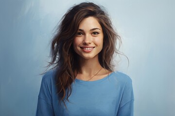 Obraz premium Happy, confident young woman posing, looking at camera with a cheerful expression