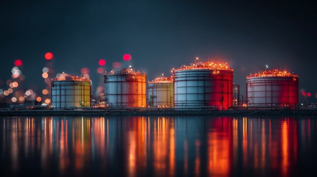 Vast horizons: discovering the world of modern lng storage. Trading signals. Lighting the path: magnificent lng tanks in an atmospheric terminal setting. Crypto investment. Asset management.