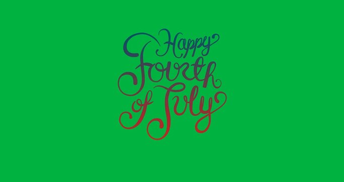 Digital animation of 4th of july text against black background
