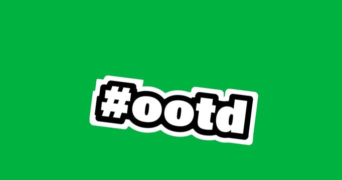 Digital animation of ootd text banner floating against black background