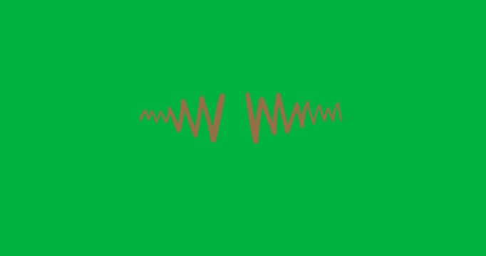 Digital animation of moustache icon against black background