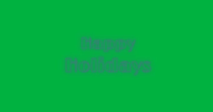 Digital animation of neon purple happy holidays text banner against black background