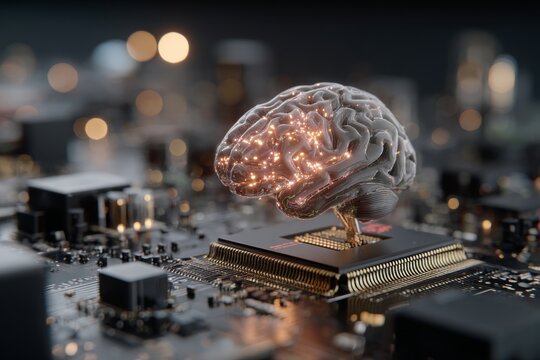 The fusion of mind and machine: exploring advanced ai interconnections. Robotic identity. Interlinked brain and cpu: vision of enhanced neural and ai synergy. Machine persona.