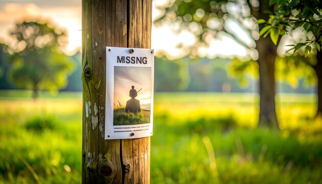 Missing Poster with Rural Field.