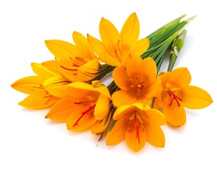 Fototapeta premium Crocus bouquet on white.