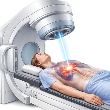 Advanced Linear Accelerator for Cancer Treatment High-Energy Radiation Therapy for Lung Cancer Patient in Modern Hospital Clinic