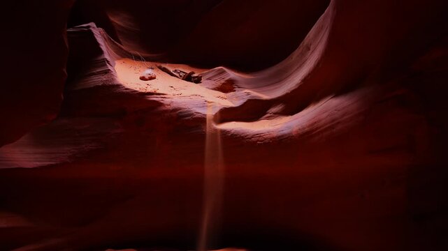 Sand fall in Antelope Canyon, USA