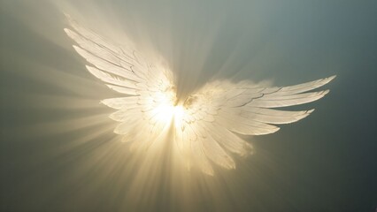 Fototapeta premium Glowing Angel Wings Light Spiritual Concept