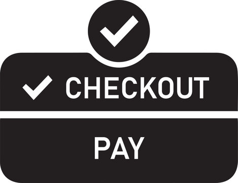 Online Checkout and Pay Button Icon - Vector Symbol for E-commerce Payment Process