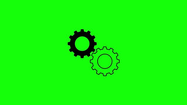 Animated gear loads on green background suitable for engineering presentations, educational videos, mechanical concepts, or industrial design projects.