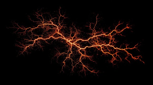 thunder. A dramatic lightning bolt with intricate branches against a dark backdrop, symbolizing raw electric energy. STEM education sheets.