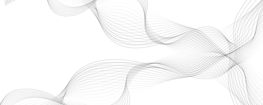 gray wave curve lines banner background design. Digital frequency track equalizer. Stylized line art background. modern soft luxury texture with smooth and clean vector subtle background illustration