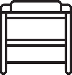 Fototapeta premium A minimalist depiction of a bunk bed, showcasing clean lines and essential form in simple outline.