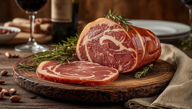 Lacon curado - Spanish specialty, dried pork ham. High-quality image.