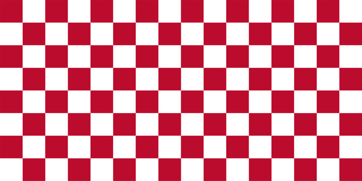 seamless repeating pattern with hand drawn checkerboard in red and white. Christmas red checker