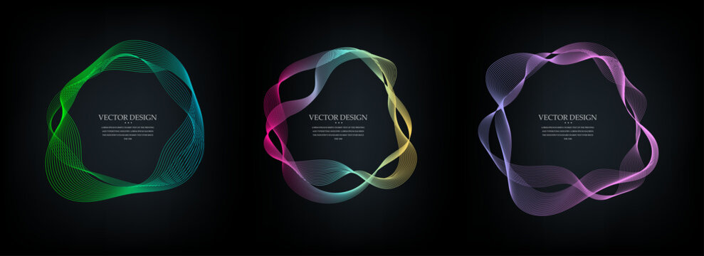 Music wave equalizer vector template. Sound circular depicting audio music. Radial abstract background spectrum. Multicolored vibrations neon sound.