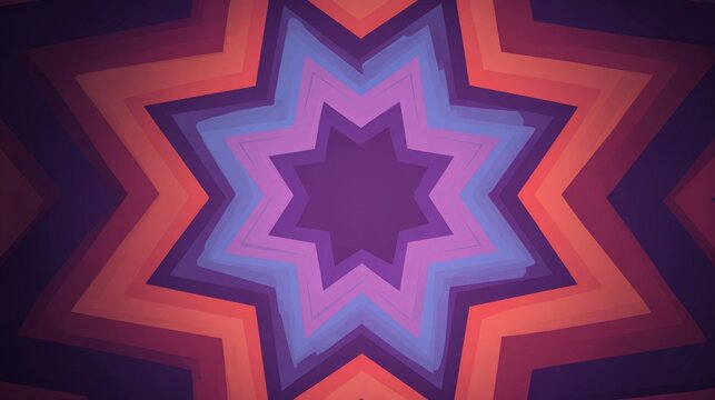 Colorful radial mandala zigzag starburst geometric pattern gradient purple orange abstract design background with vibrant symmetry decorative ornament for branding poster web modern concept