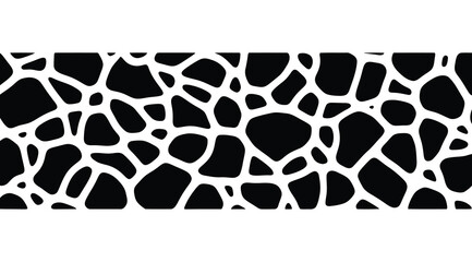 Seamless pattern with abstract organic shapes, giraffe skin texture, black and white vector background © S.Siam