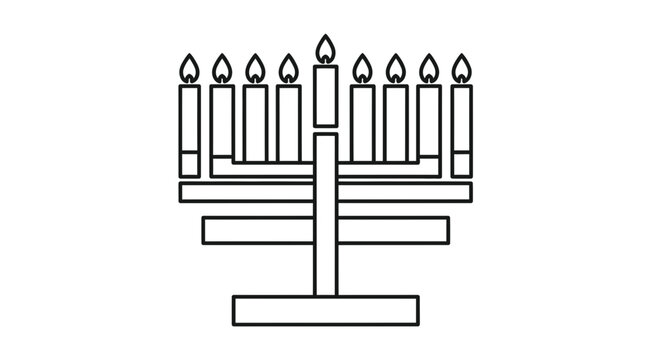 Hanukkah menorah with candles