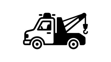 Fototapeta premium Emergency Tow Truck Icon Minimal Line Silhourtte