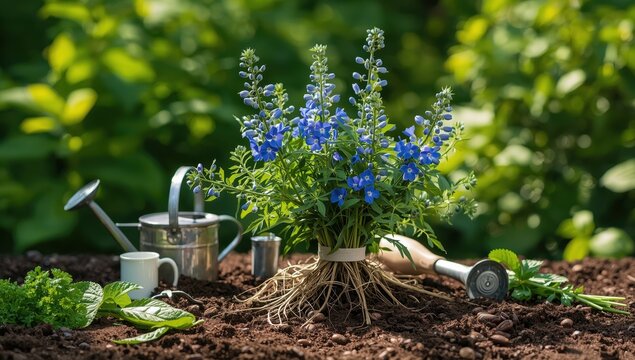 The chicory plant, whose roots serve as a coffee alternative