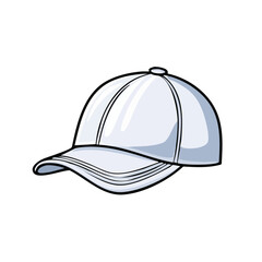 Fototapeta premium Simple White Baseball Cap Illustration Clean Design Graphic Element for Apparel and Accessories