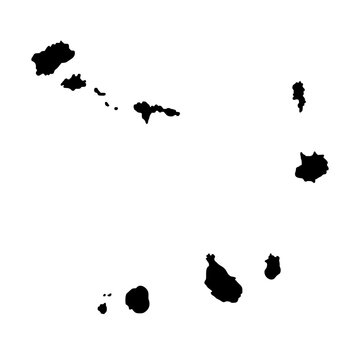 Cabo Verde country map silhouette vector illustration