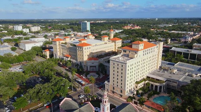 Aerial view of Church of Scientology Flag Service Organization campus, Clearwater, Florida