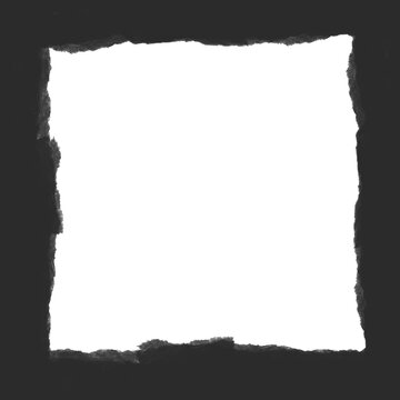 A dark and mysterious torn paper background with a black square